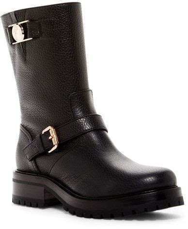 versace pebbled leather moto boot|VERSACE Boots 36/6 Black Pebbled Leather Moto Ankle Boots .